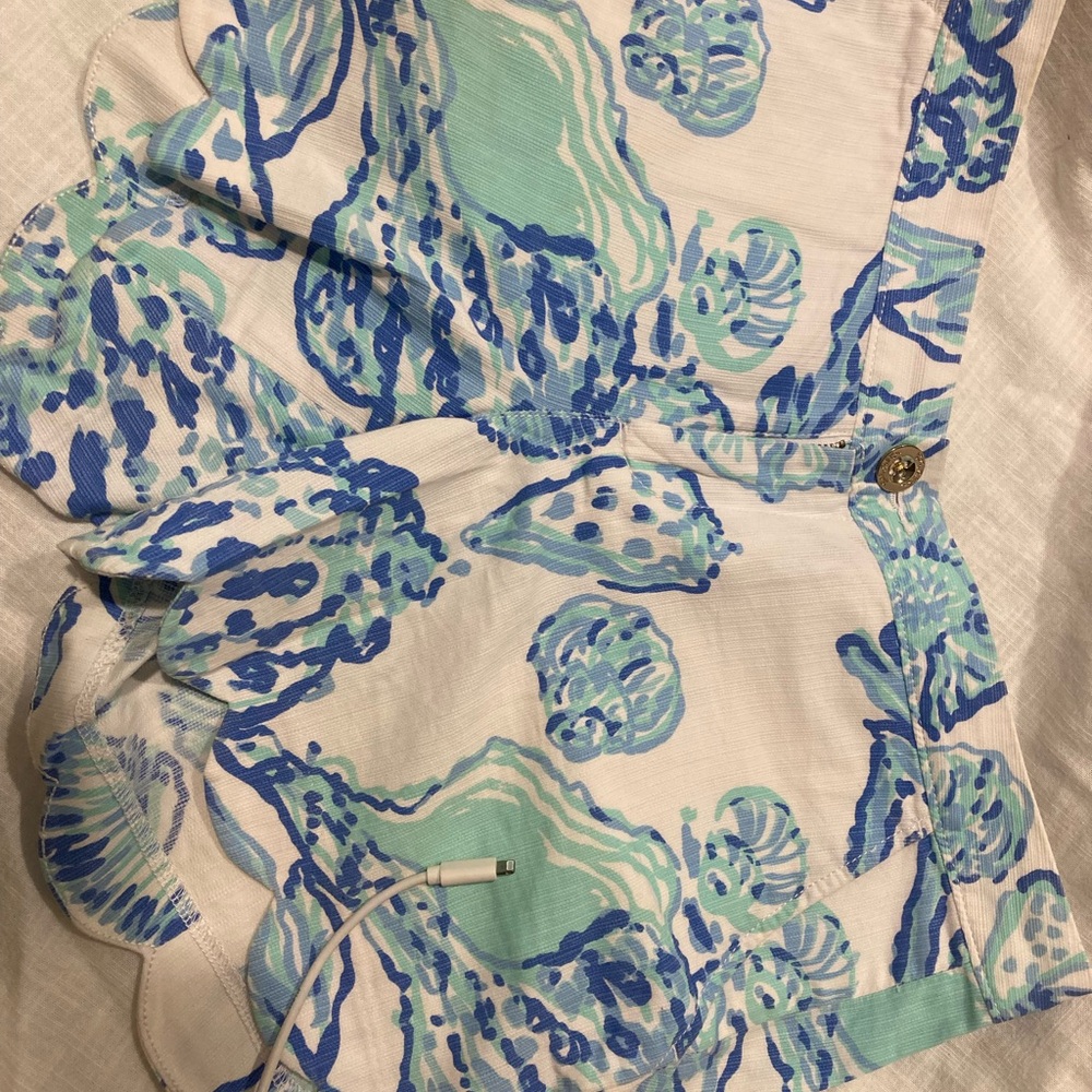 Lilly Pulitzer Blue and Green Floral Shorts